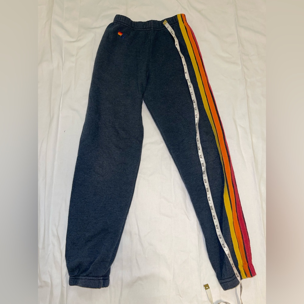 Aviator Nation Rainbow Stripe Jogger Pant Sweatpants Size 10